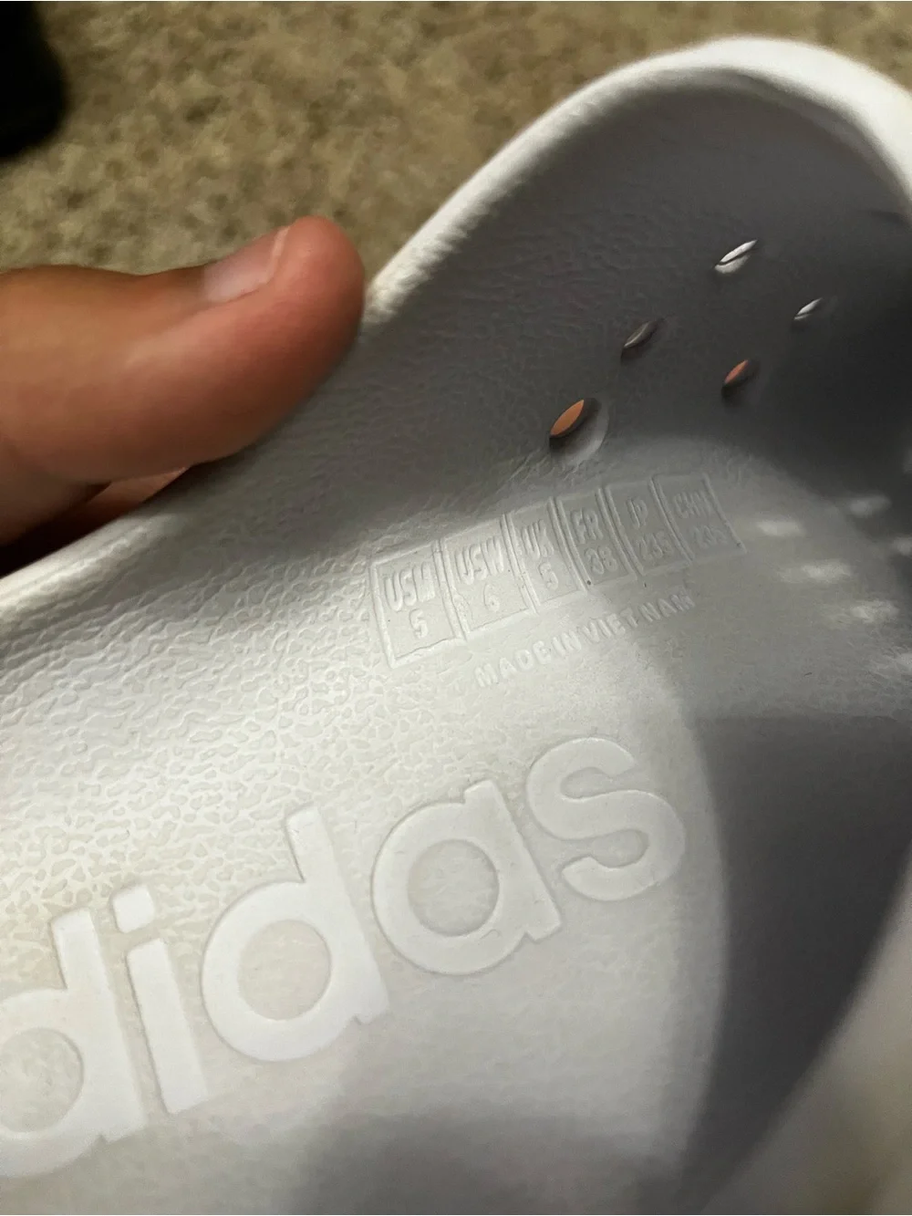 adidas White and Black Kids Slip-On Clogs
